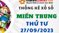 Thống kê XSMT 27/09/2023 – Thống kê KQXS Miền Trung ngày 27/09/2023
